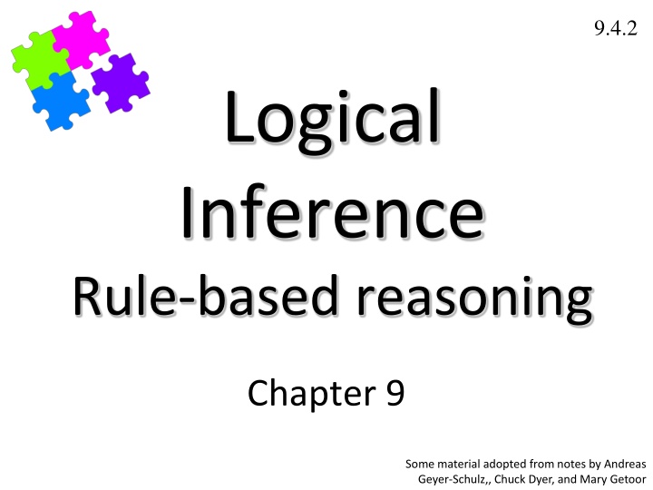 Logical Inference Rule-based reasonsing