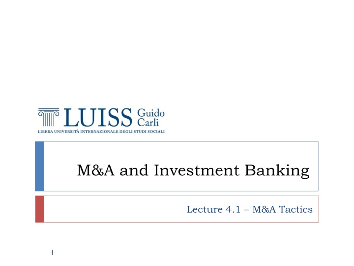 M&A and Investment Banking