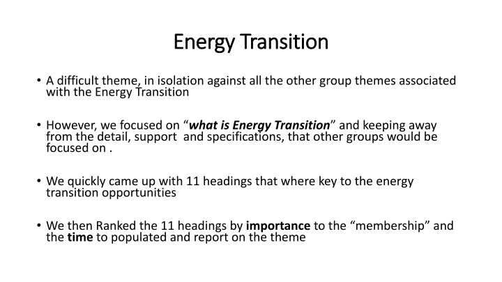 Energy Transition