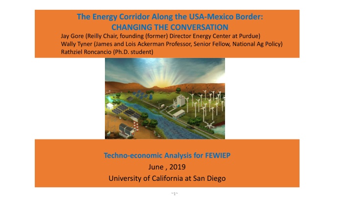 The Energy Corridor Along the USA-Mexico Border: Changing the Conversation