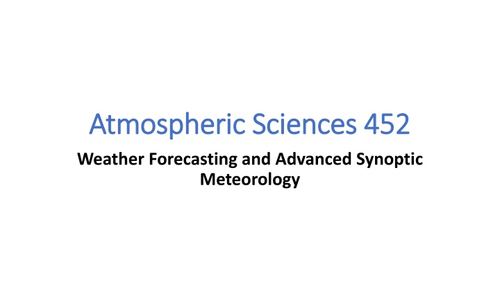 Advanced Weather Forecasting and Meteorology Course