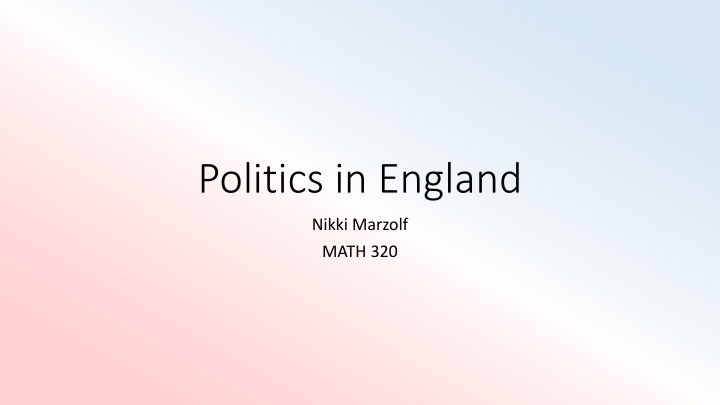 Politics in England: Party Overview