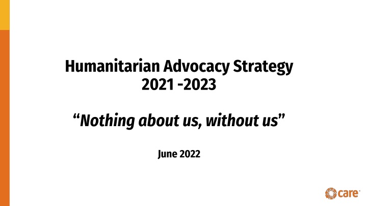 Humanitarian Advocacy Strategy 2021-2023 Overview
