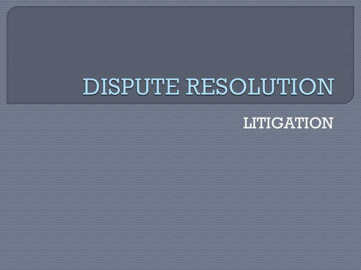 Litigation and Judicial Processes