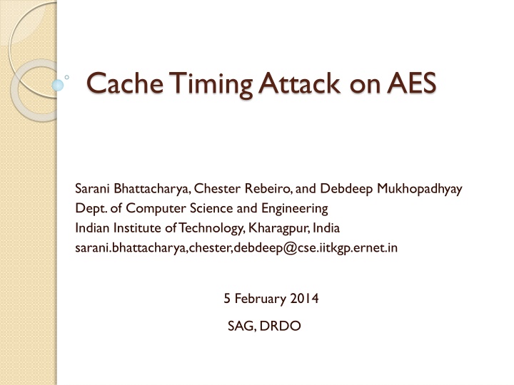 Cache Timing Attack on AES