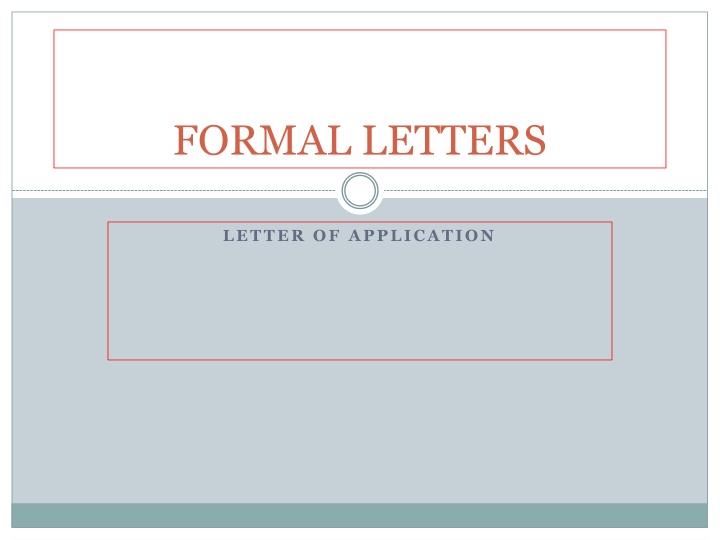 FORMAL LETTERS
