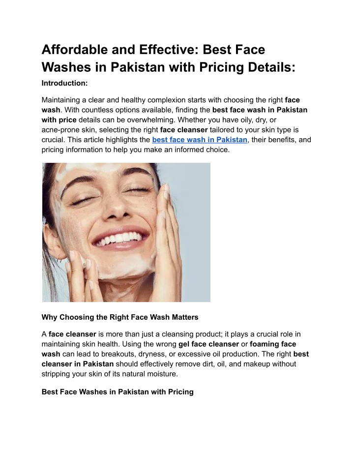 affordable and effective best face washes n.w