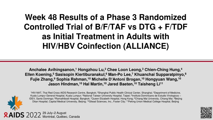 Phase 3 Trial of B/F/TAF vs. DTG/F/TDF in HIV/HBV Coinfection