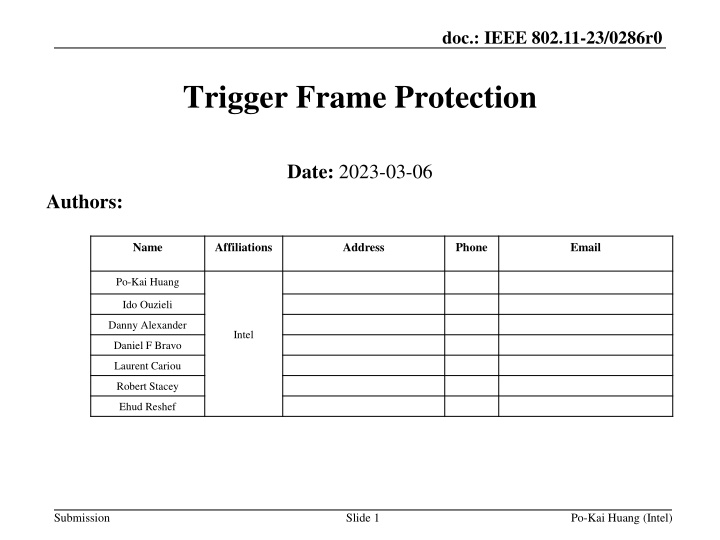 Enhancing WLAN Reliability with Trigger Frame Protection