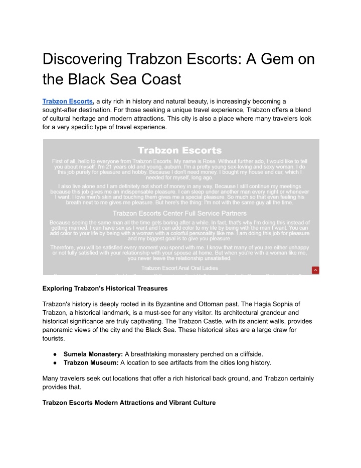 discovering trabzon escorts a gem on the black n.w