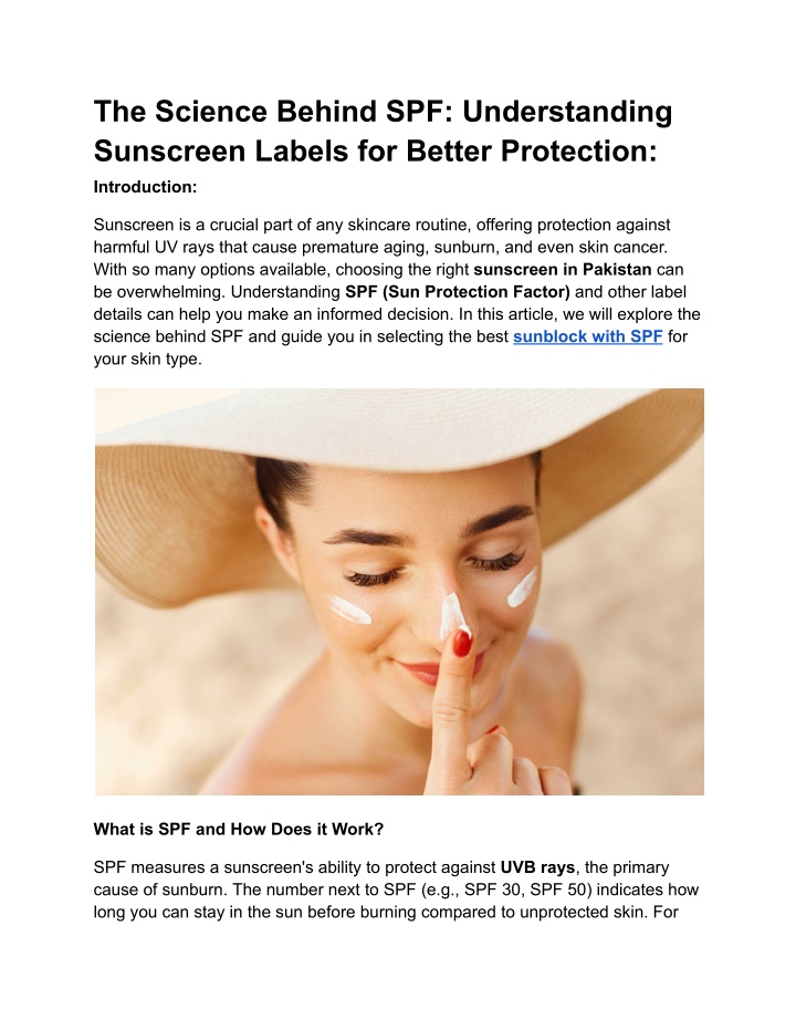 the science behind spf understanding sunscreen n.w