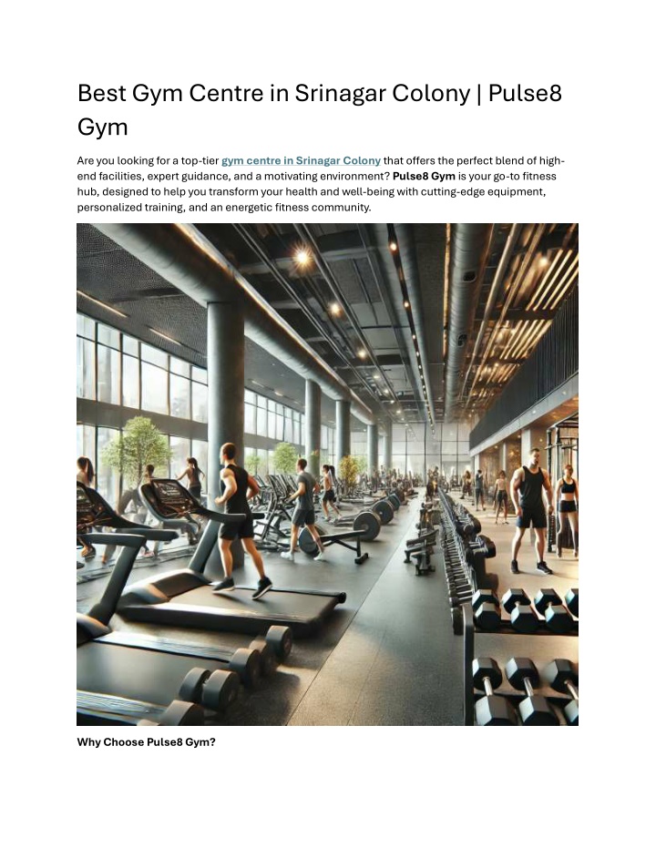 best gym centre in srinagar colony pulse8 gym n.w