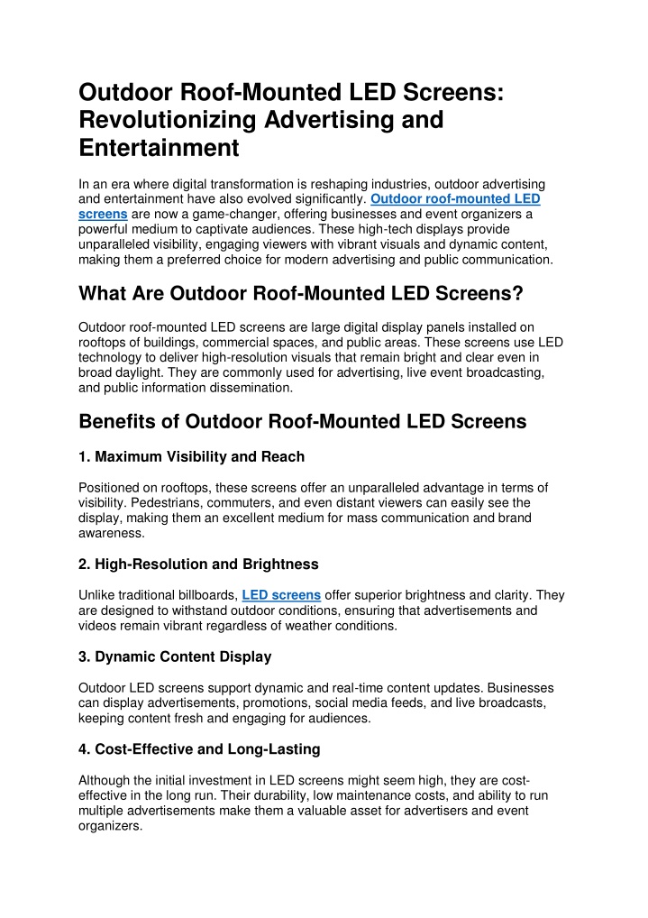 outdoor roof mounted led screens revolutionizing n.w
