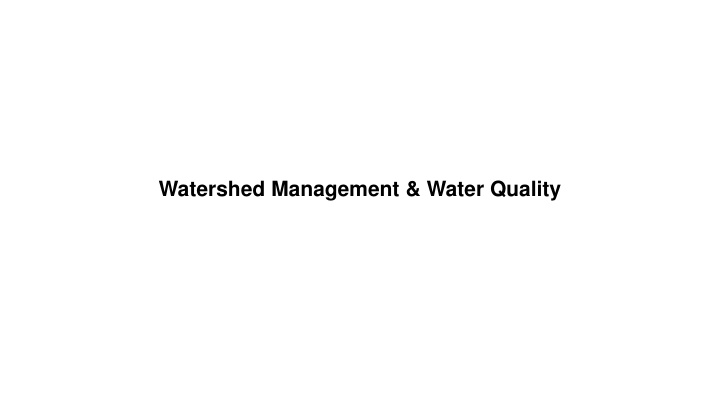 Challenges in Water Quality Management