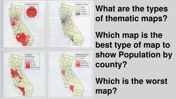 Types of Thematic Maps and Best Map for Showing Population by County