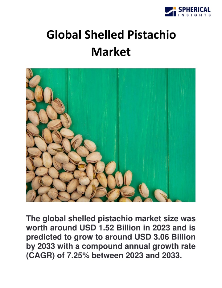 global shelled pistachio market n.w