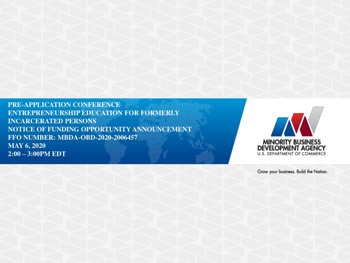 Pre-Application Conference for Entrepreneurship Education