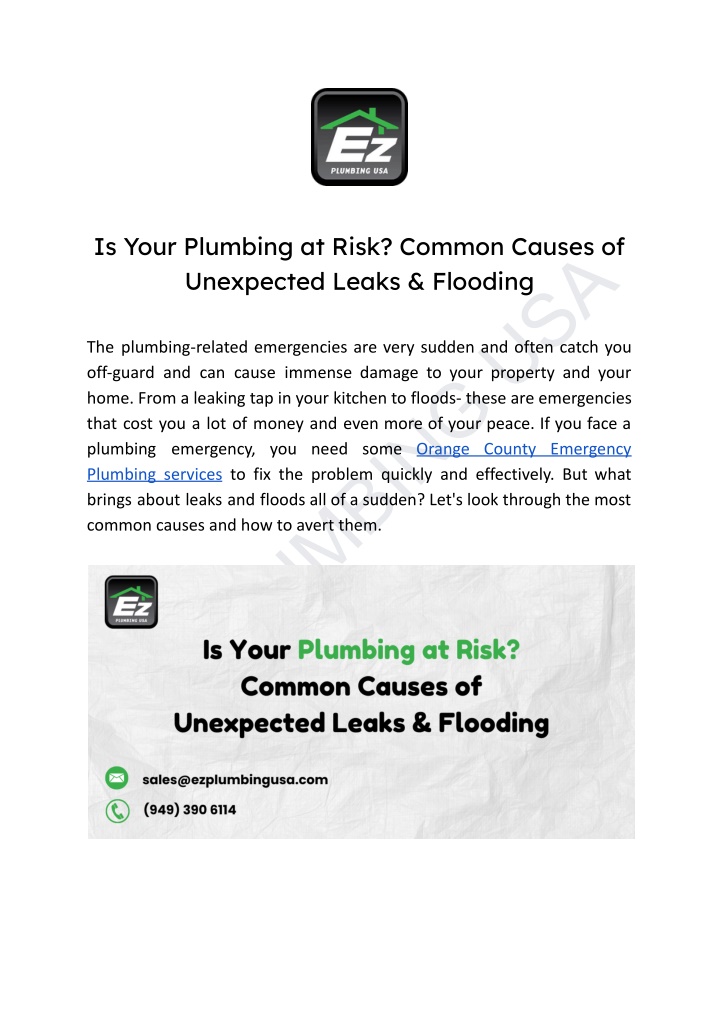 is your plumbing at risk common causes n.w