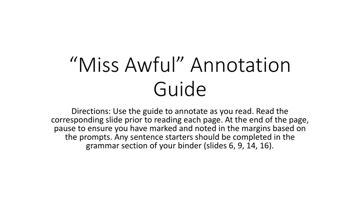 Annotating Guide for Miss Awful