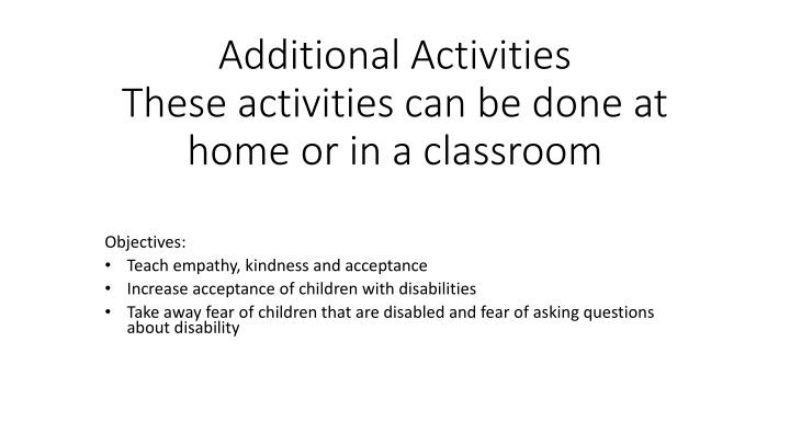 Promoting Acceptance and Understanding