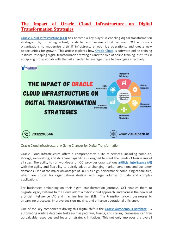 the impact of oracle cloud infrastructure n.w