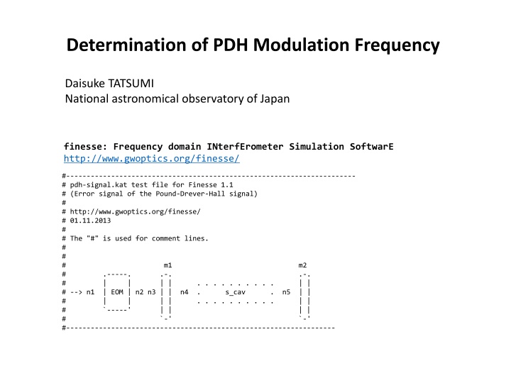 Determination of PDH Modulation Frequency