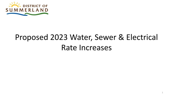 Proposed 2023 Water, Sewer & Electrical  Rate Increases