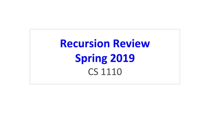 Recursion Principles in Programming