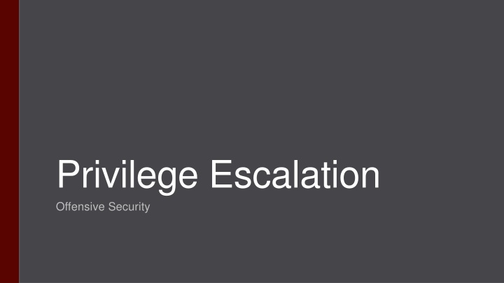 Privilege Escalation