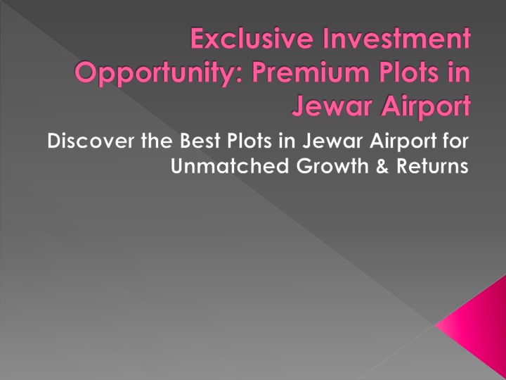 Exclusive Investment Opportunity: premium plots in jewar airport