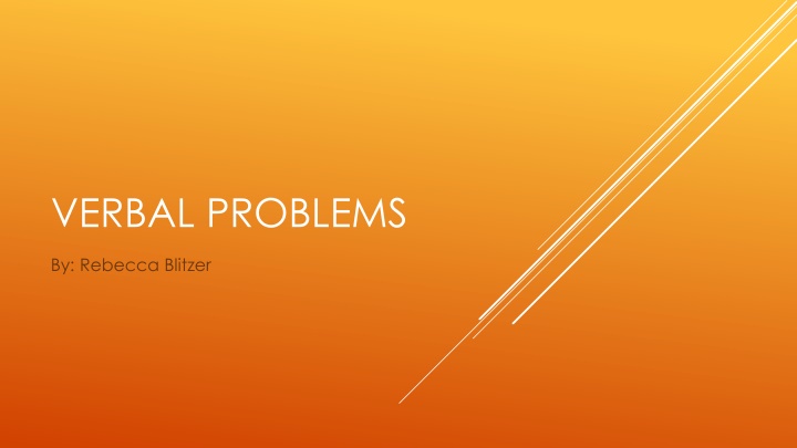 VERBAL PROBLEMS