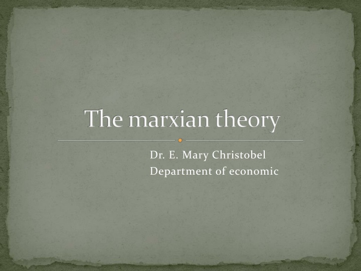Marxian Theory of Economic Development