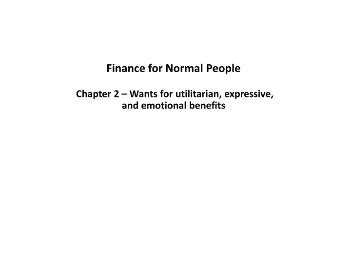 Finance for Normal People