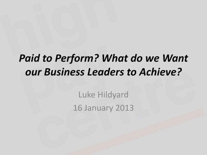 What Business Leaders Need to Achieve