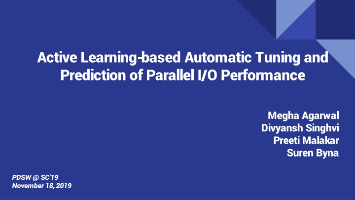 Active Learning for Automatic Parallel I/O Performance Tuning