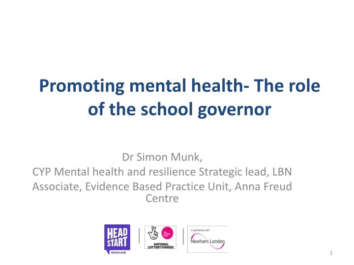 Promoting Mental Health in Schools: The Role of the School Governor