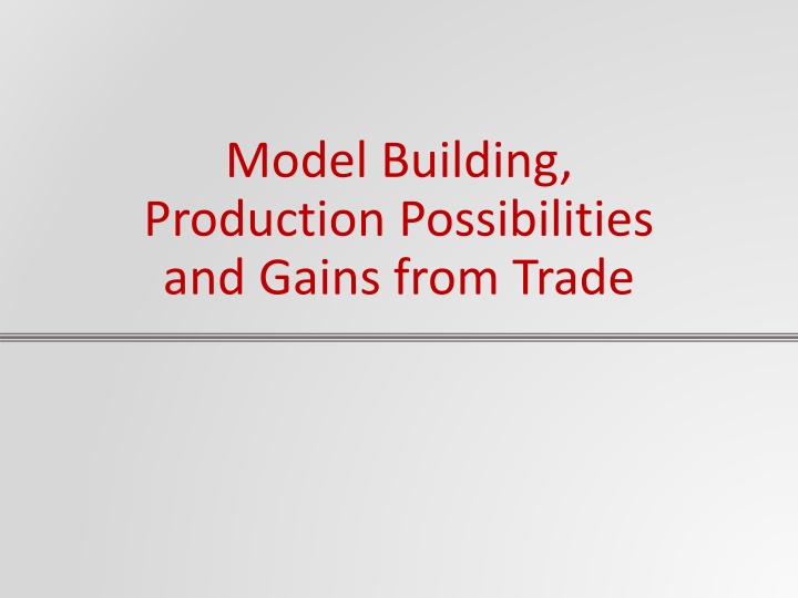 Model Building, Production Possibilities, and Gains