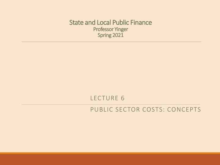 Public Sector Costs: Production and Cost Concepts