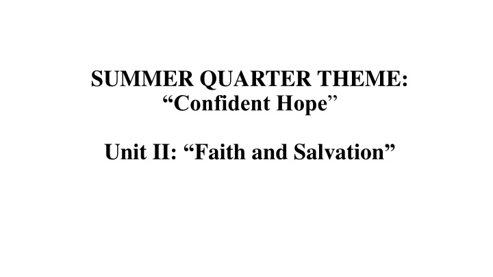 Lesson on Faith and Salvation in Romans