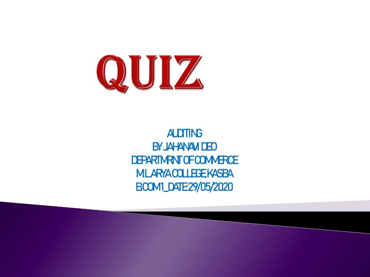 Introduction to Auditing By Jahanavi