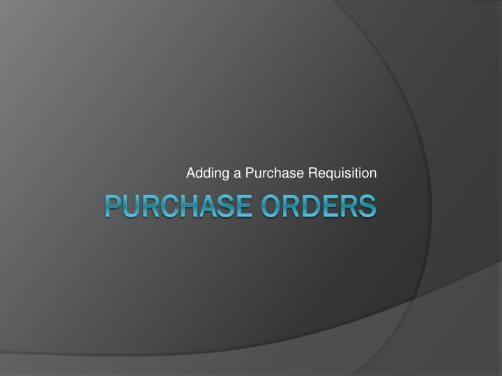 PURCHASE ORDERS