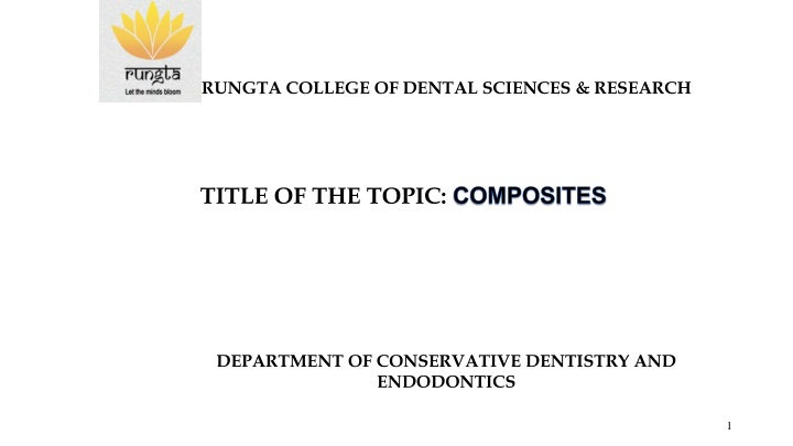 Composites in Conservative Dentistry and Endodontics