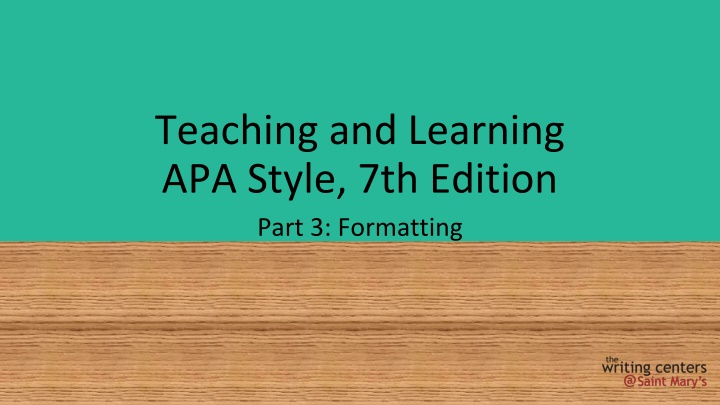 APA Style 7th Edition Formatting Guidelines