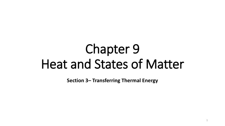 Heat and States of Matter