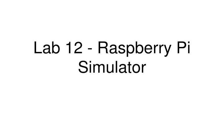 Raspberry Pi Simulator Guide