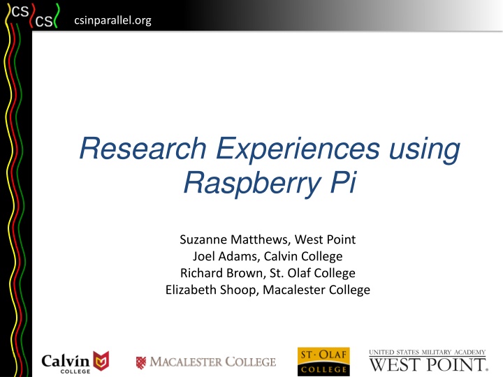 Research Experiences using Raspberry Pi
