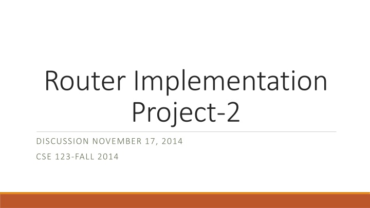 Router Implementation