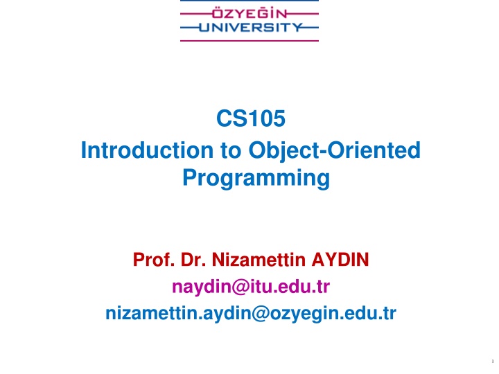Introduction to Object-Oriented Programming