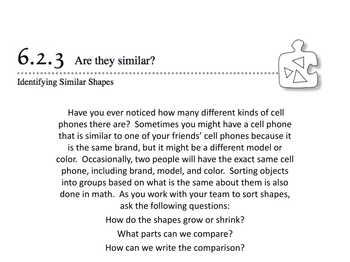 Exploring Shapes and Similarity Concepts