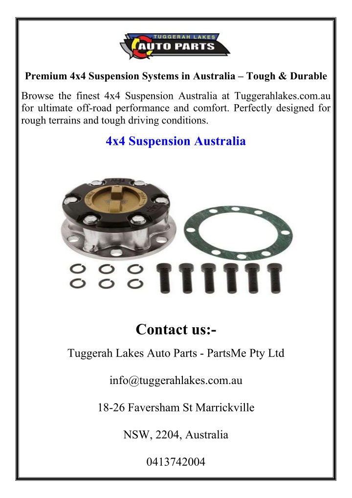 premium 4x4 suspension systems in australia tough n.w